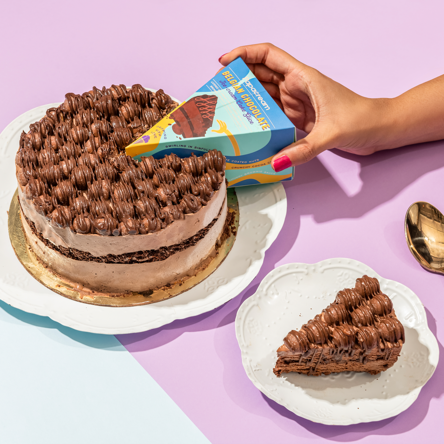 Belgian Chocolate ice Cream cake Slice